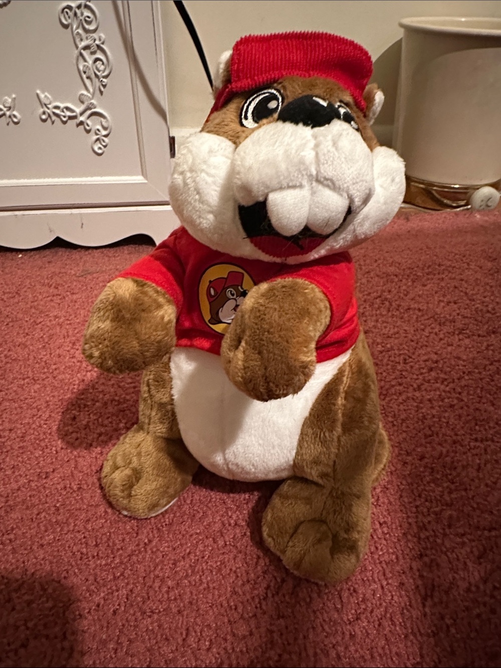 Red Plush Groundhog Stuffed Animal with White Belly
